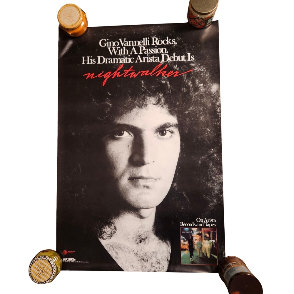 Gino‎ Vannelli Nightwalker Vintage 1981Debut Album Promo Poster 24x36 Arista